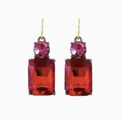 Twin Gem Drop Earrings