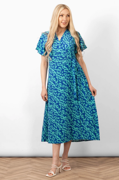 Addie Short Sleeve Midi Wrap Dress