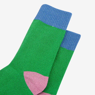 Colour Block Glitter Socks