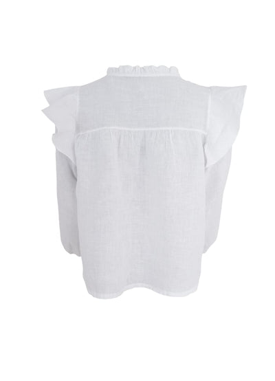 Melina Linen Frill Blouse