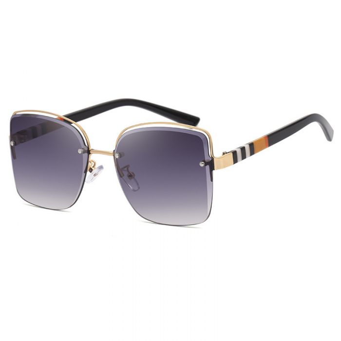 Rimless Lense Sunglasses with Stripe Detail