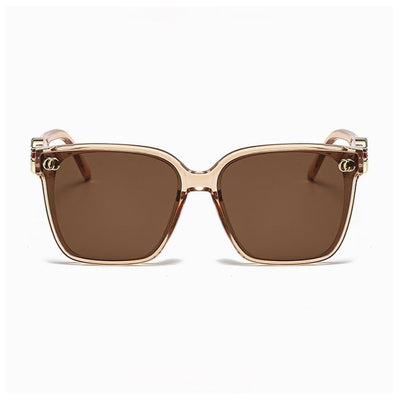 Large Square Frame Sunglasses with Initial Detail