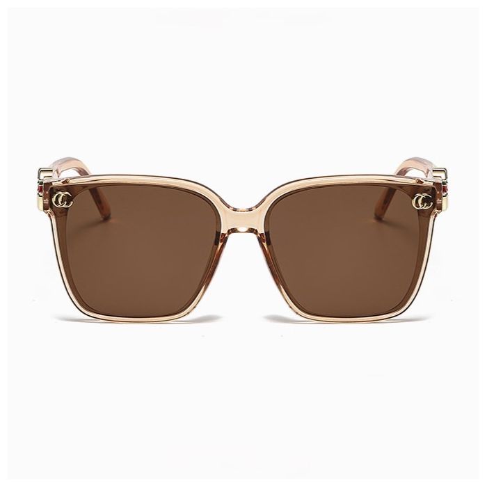 Large Square Frame Sunglasses with Initial Detail