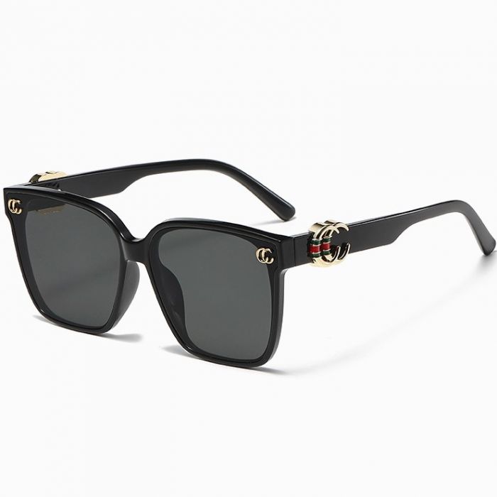 Large Square Frame Sunglasses with Initial Detail