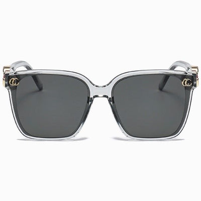 Large Square Frame Sunglasses with Initial Detail