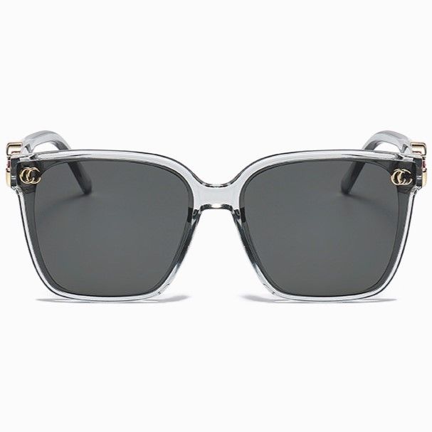 Large Square Frame Sunglasses with Initial Detail