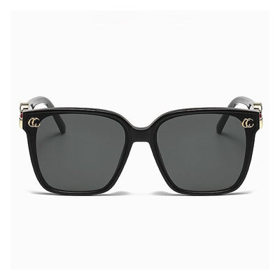 Large Square Frame Sunglasses with Initial Detail