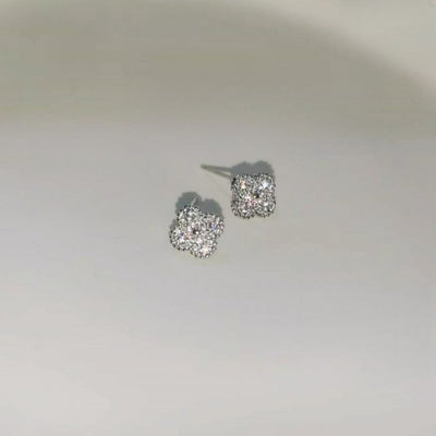 Mini Diamanté Petal Stud Earrings