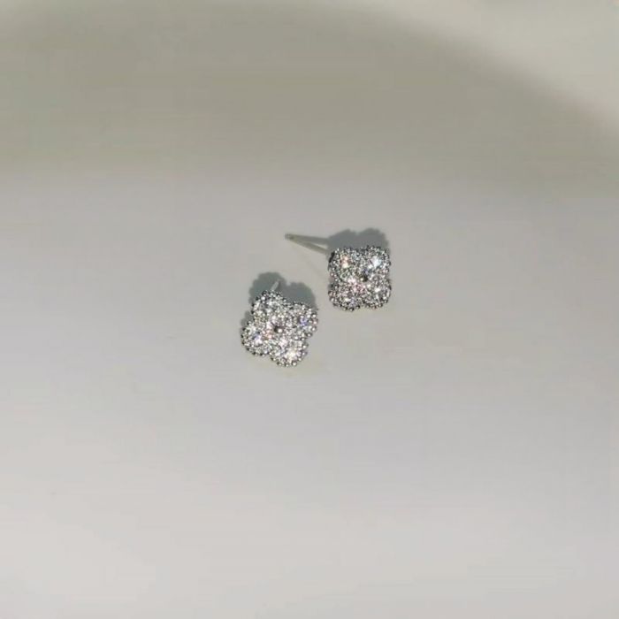 Mini Diamanté Petal Stud Earrings