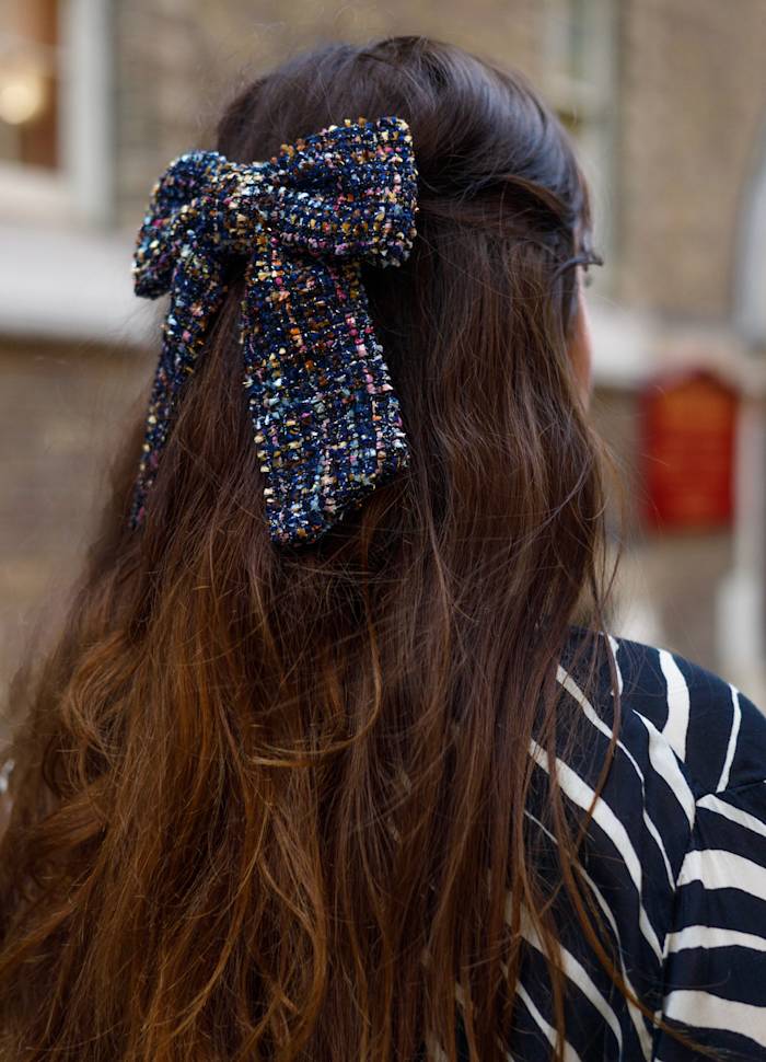 Bliss Tweed Bow Barrette